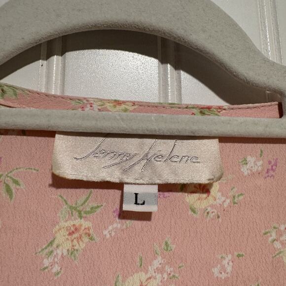 Jenny Helene Vintage 90s Patchwork Pastel Floral Midi Dress Cottagecore Large - Picture 5 of 7